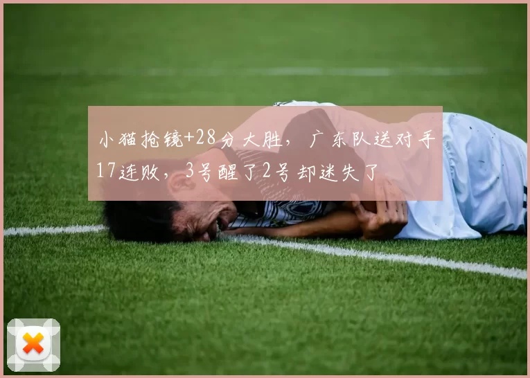 小猫抢镜+28分大胜，广东队送对手17连败，3号醒了2号却迷失了